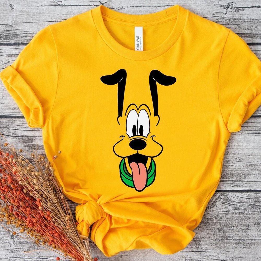 Disney Mickey And Friends Pluto Big Face Costume Shirt Pluto Dog Shirt Disneyland Family Matching Shirt Disney Vacation Tee Wdw Trip Tee Design T-shirt